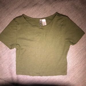 Olive Green Crop Top